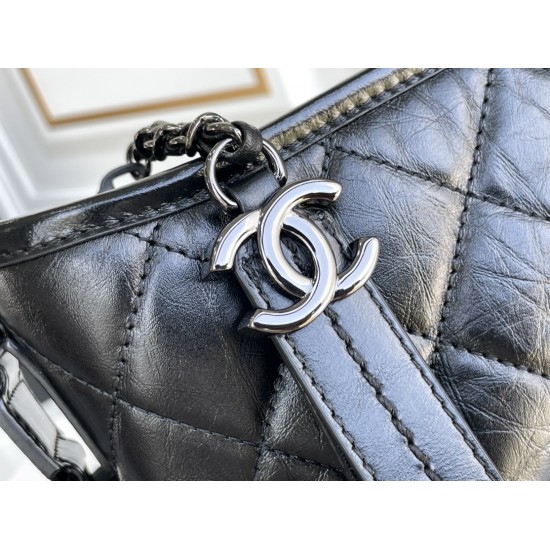 Chanel CO-CO Gabrielle Hobo Bag Black For Women 7.8in/20cm