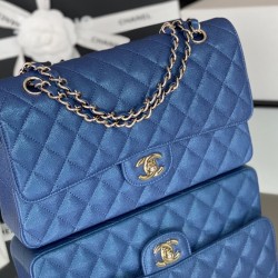 Chanel Classic Handbag 26cm Blue For Women A01112