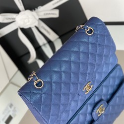 Chanel Classic Handbag 26cm Blue For Women A01112