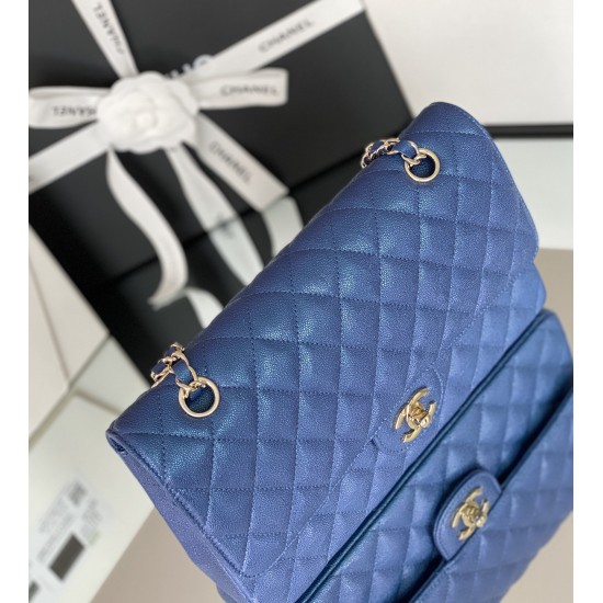 Chanel Classic Handbag 26cm Blue For Women A01112