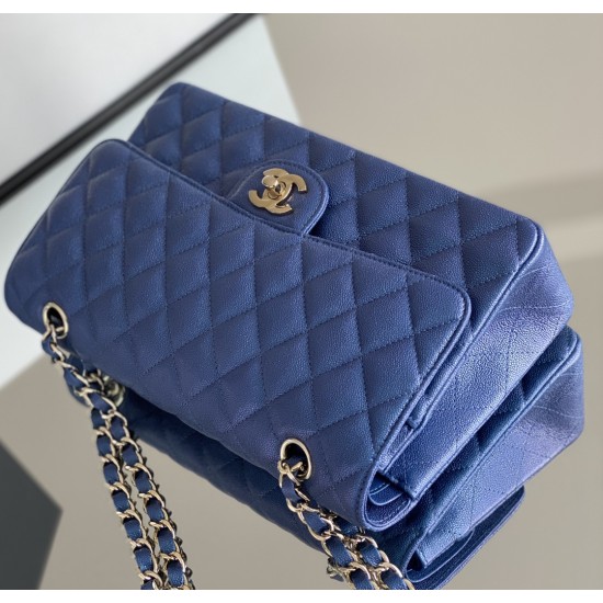 Chanel Classic Handbag 26cm Blue For Women A01112