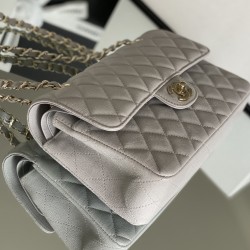 Chanel Classic Handbag 26cm Grey For Women A01112