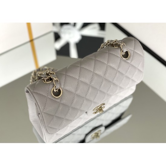 Chanel Classic Handbag 26cm Grey For Women A01112