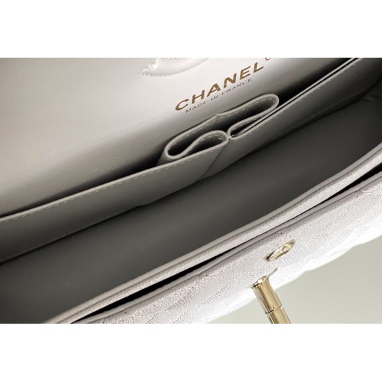 Chanel Classic Handbag 26cm Grey For Women A01112