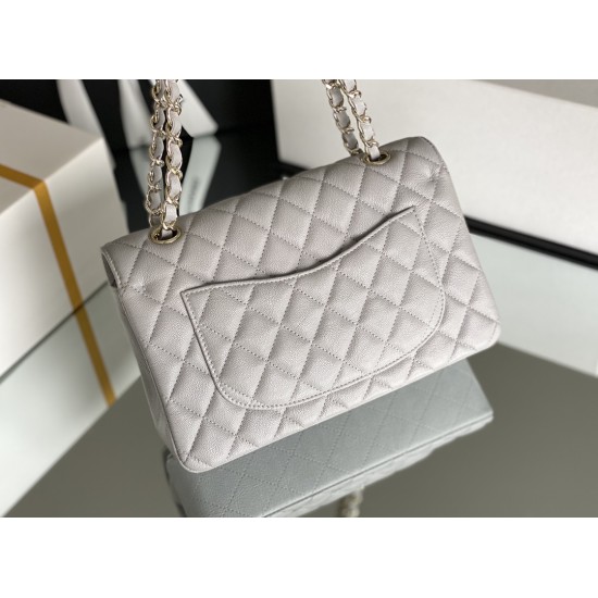 Chanel Classic Handbag 26cm Grey For Women A01112