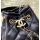 Chanel Classic Bucket Bag Gold Toned Hardware Black For Women 7.8in/20cm