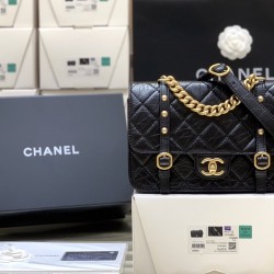 Chanel Co Co Shoulder Bag Gold Chain Black 9.8in/25cm