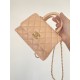 Chanel Mini Flap Bag Top Handle Light Brown For Women 7.5in/19cm