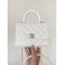 Chanel Mini Flap Bag Top Handle White For Women 7.5in/19cm