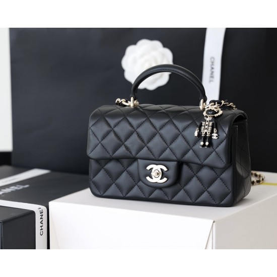 Chanel Flap Bag Mini Doll Handle Bag 20cm Black