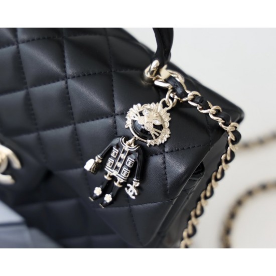 Chanel Flap Bag Mini Doll Handle Bag 20cm Black