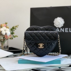 Chanel Mini Heart Bag Black For Women 7in/18cm AS3191 B07958 94305