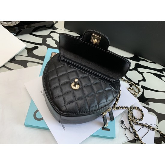 Chanel Mini Heart Bag Black For Women 7in/18cm AS3191 B07958 94305