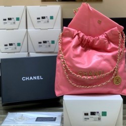 Chanel 22 Handbag Coral Pink For Women AS3261 B08037 NH621