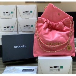 Chanel 22 Handbag Coral Pink For Women AS3261 B08037 NH621