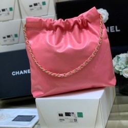 Chanel 22 Handbag Coral Pink For Women AS3261 B08037 NH621