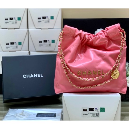 Chanel 22 Handbag Coral Pink For Women AS3261 B08037 NH621