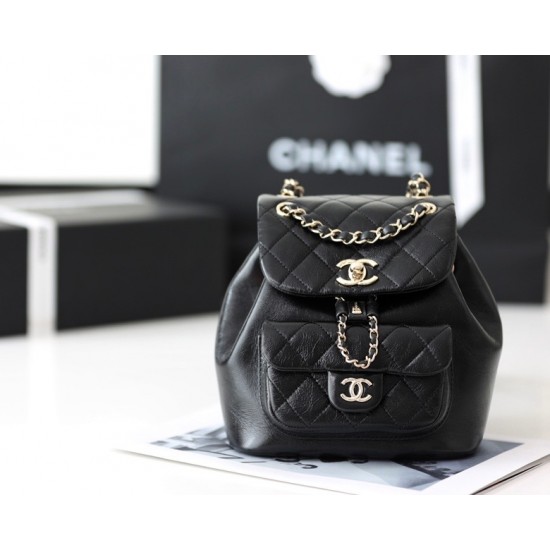 Chanel Backpack Black For Women 7 in/18cm