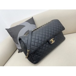 Chanel CoCo Luggage Gold Toned Hardware 46cm Black For Women