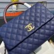 Chanel Large Flap Bag With Top Handle Blue For Women, Women’s Handbags, Shoulder And Crossbody Bags 11in/28cm A92991