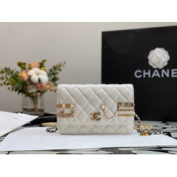 Chanel Flap Bag White For Women 7.4in/19cm