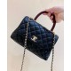 Chanel Medium Flap Bag With Top Handle Navy Blue For Women, Women’s Handbags, Shoulder And Crossbody Bags 9in/23cm A92990