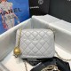 Chanel Classic Flap With Charm Chain With CC Details On Strap Bag 17cm/7inch Gold Hardware Grey