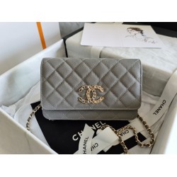 Chanel Mini Flap Bag Grey For Women 7.2in/18.5cm