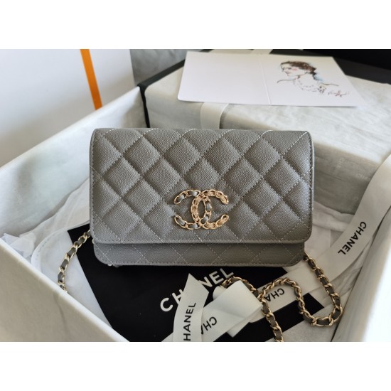 Chanel Mini Flap Bag Grey For Women 7.2in/18.5cm