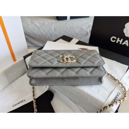 Chanel Mini Flap Bag Grey For Women 7.2in/18.5cm