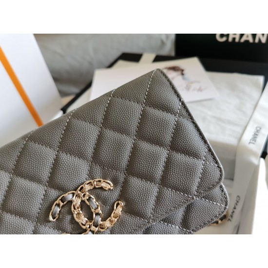 Chanel Mini Flap Bag Grey For Women 7.2in/18.5cm