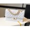 Chanel Classic Medium Flapbag Golden Hardware White 10in/25.5cm