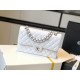 Chanel Classic Medium Flapbag Silver Hardware White 10in/25.5cm