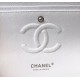 Chanel Classic Medium Flapbag Silver Hardware White 10in/25.5cm