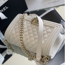 Chanel Medium Classic Flap Bag 25cm White For Women A67086