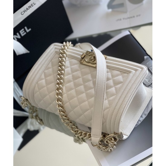 Chanel Medium Classic Flap Bag 25cm White For Women A67086