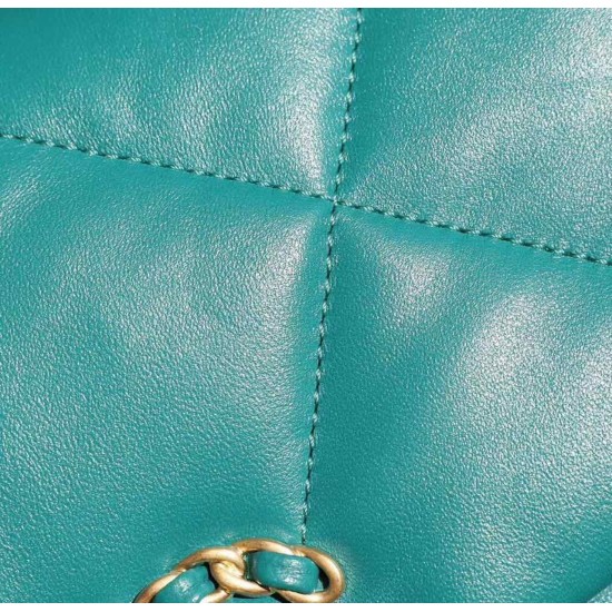 Chanel 19 Handbag 26cm Teal For Women AS1160