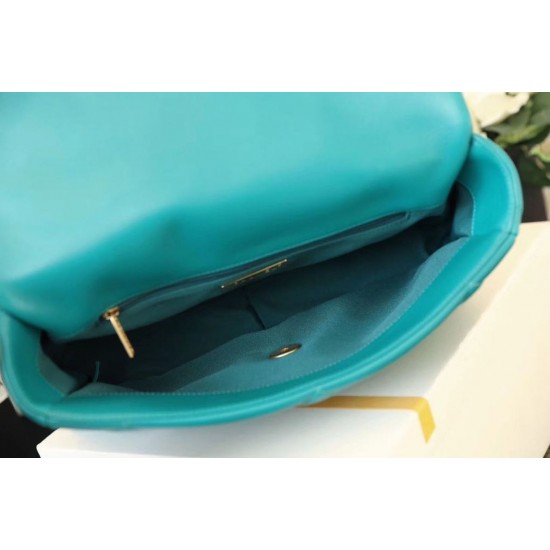 Chanel 19 Handbag 26cm Teal For Women AS1160