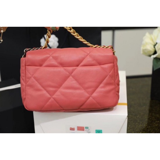 Chanel 19 Handbag 26cm Rose Pink For Women AS1160