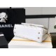 Chanel Coco Handle Quilted Lizard Handle Bag 24cm Caviar Leather Gold Hardware Spring/Summer Act 1 Collection, White