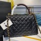 Chanel Large Flap Bag With Top Handle Black For Women, Women’s Handbags, Shoulder And Crossbody Bags 11in/28cm A92991