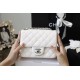 Chanel Classic Mini Flap Bag Silver Hardware White For Women 6.6in/17cm A35200