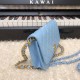 Chanel Original Small Classic Flap Bag Gold Hardware Blue For Women, Women’s Handbags, Shoulder Bags 7.5in/19cm AP33814