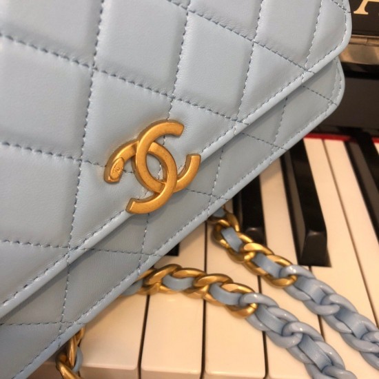 Chanel Original Small Classic Flap Bag Gold Hardware Blue For Women, Women’s Handbags, Shoulder Bags 7.5in/19cm AP33814