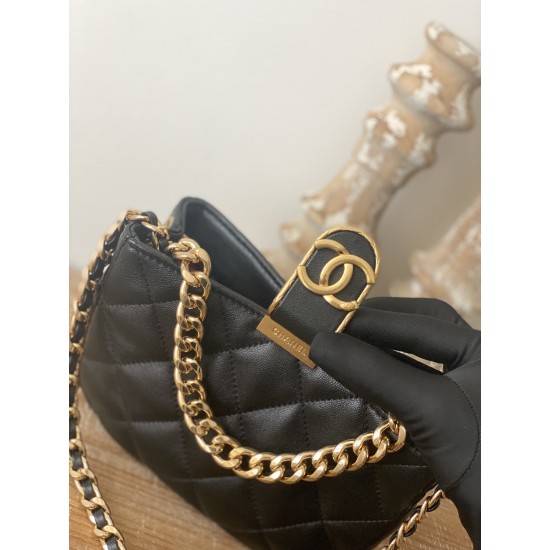 Chanel Small Hobo Bag Gold Hardware Black For Women, Women’s Handbags, Shoulder Bags 7.5in/19cm