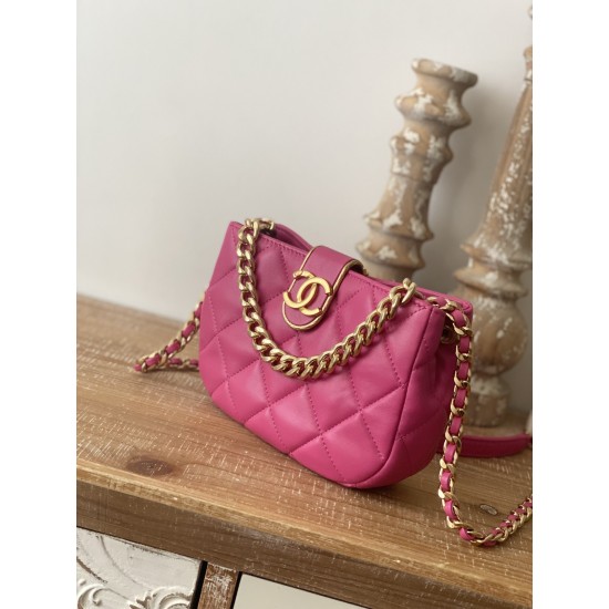 Chanel Small Hobo Bag Gold Hardware Pink For Women, Women’s Handbags, Shoulder Bags 7.5in/19cm