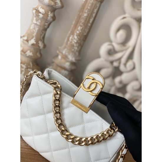 Chanel Small Hobo Bag Gold Hardware White For Women, Women’s Handbags, Shoulder Bags 7.5in/19cm