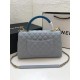 Chanel Large Flap Bag With Top Handle Light Grey For Women, Women’s Handbags, Shoulder And Crossbody Bags 11in/28cm A92991