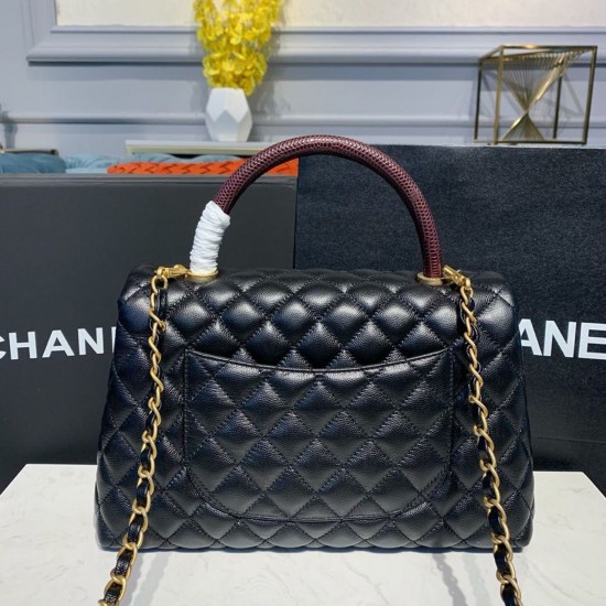 Chanel Large Flap Bag With Top Handle Black For Women, Women’s Handbags, Shoulder And Crossbody Bags 11in/28cm A92991