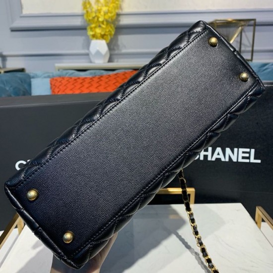 Chanel Large Flap Bag With Top Handle Black For Women, Women’s Handbags, Shoulder And Crossbody Bags 11in/28cm A92991